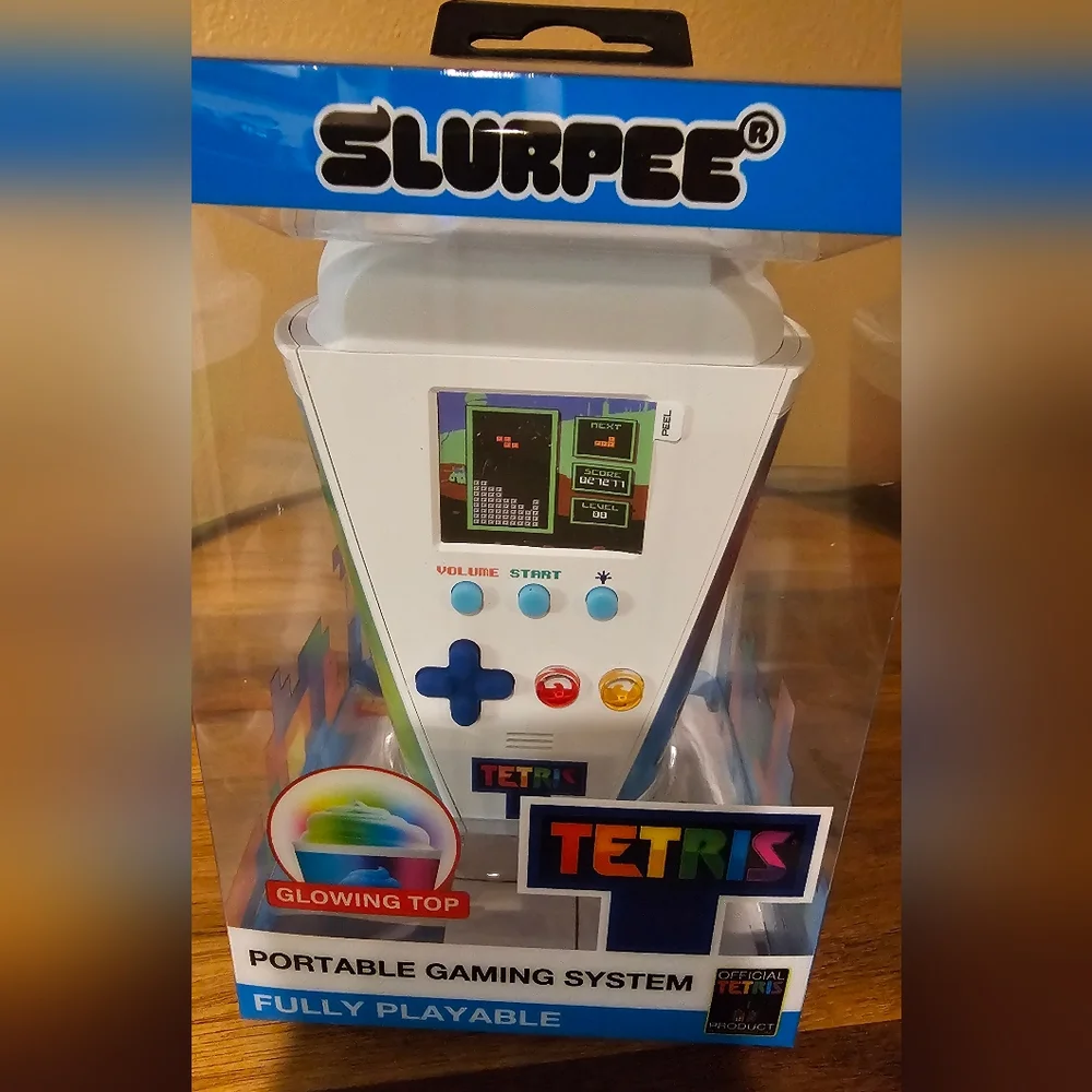 Tetris Slurpee NIB Portable Gaming System - White